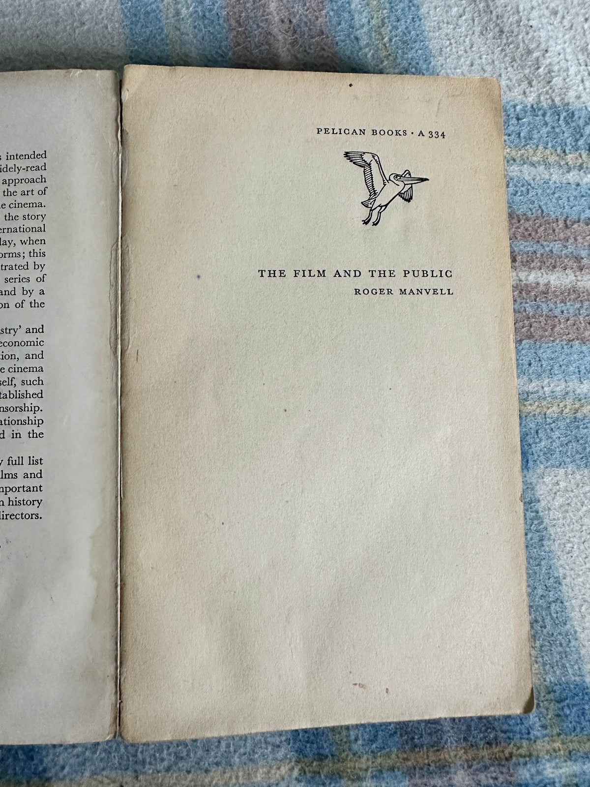 1955*1st* The Film & The Public - Roger Manvell(Pelican / Penguin Books) - Honeyburn Books (UK)