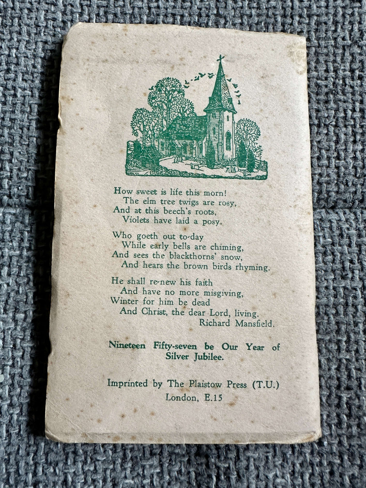 1957 The Angel (Silver Jubilee Year) The Plaistow Press