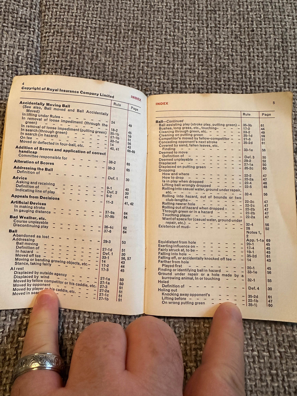 1972 Rules Of Golf - The Royal & Ancient Golf Club of St. Andrews - Honeyburn Books (UK)