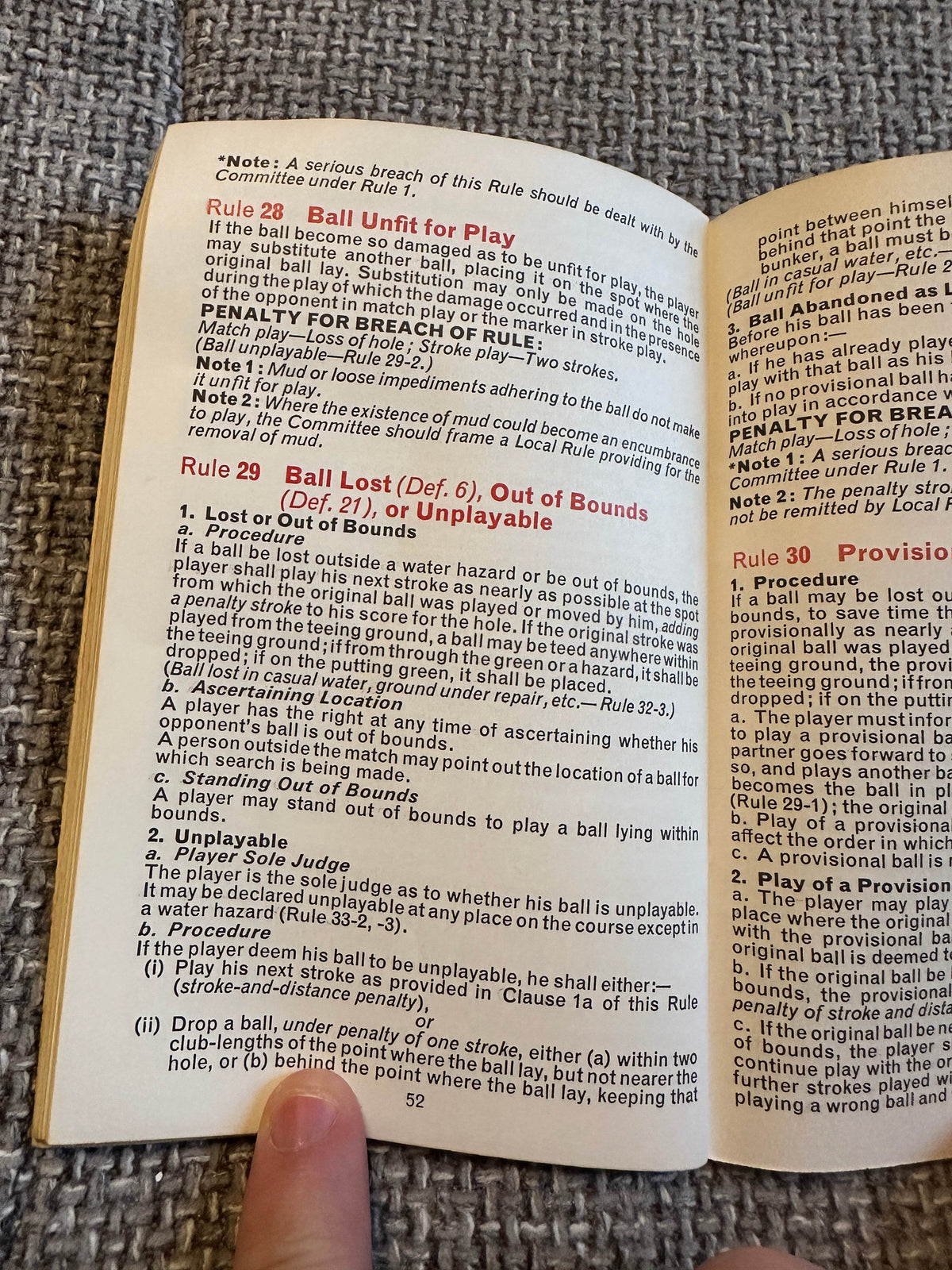 1972 Rules Of Golf - The Royal & Ancient Golf Club of St. Andrews - Honeyburn Books (UK)