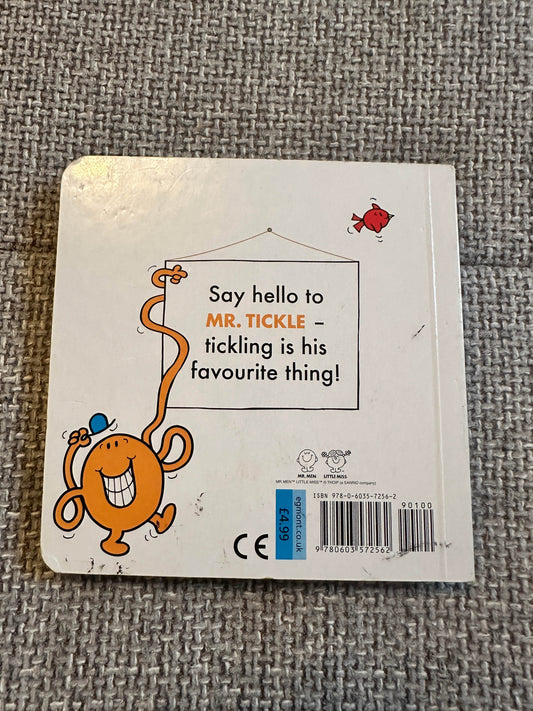 2016 Here Comes Mr. Tickle - Roger Hargreaves (Dean & Son) Board book - Honeyburn Books (UK)
