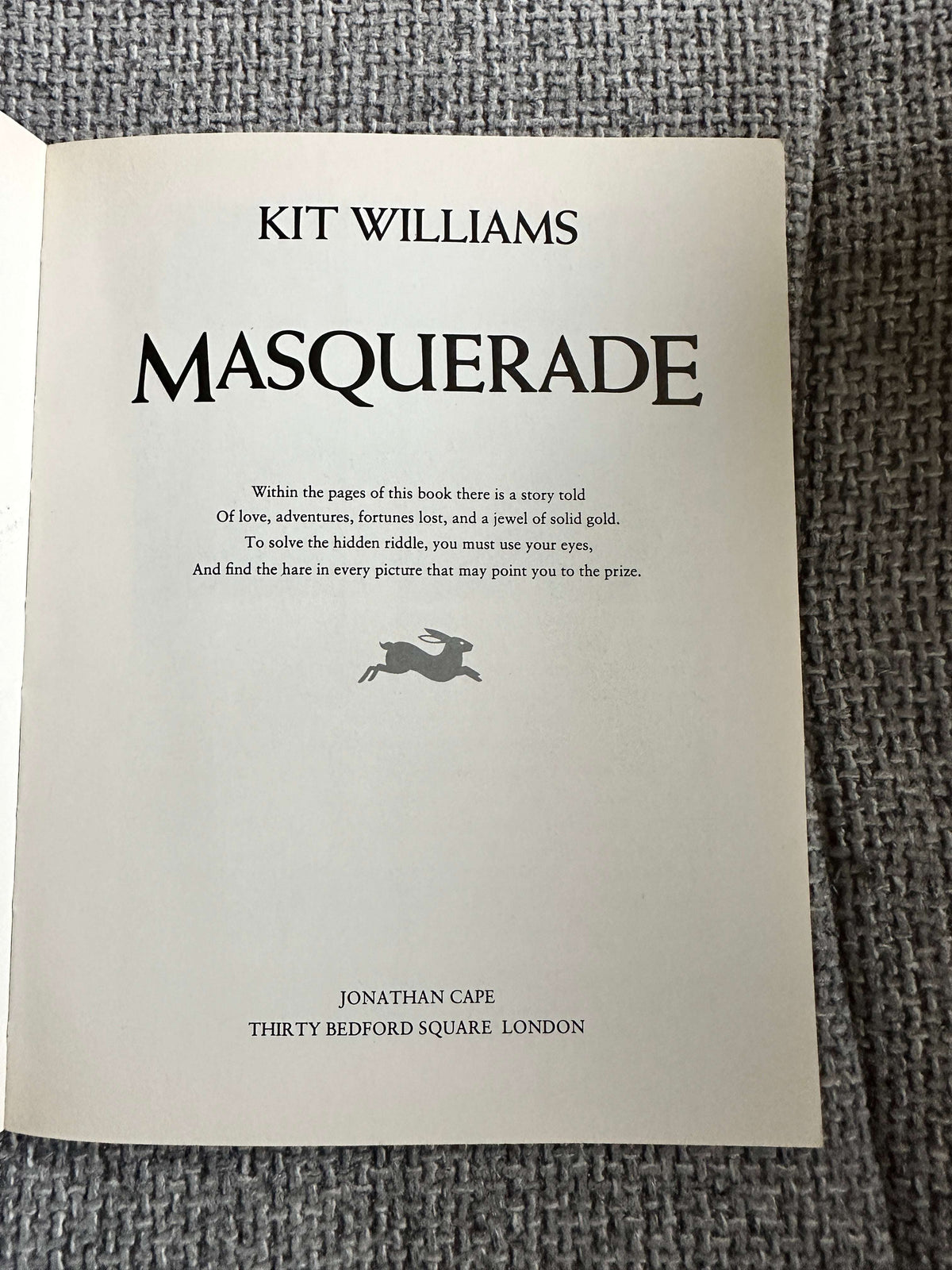 1982 Masquerade The Answer To The Riddle Book & Newspaper article - Kit Williams (Jonathan Cape)
