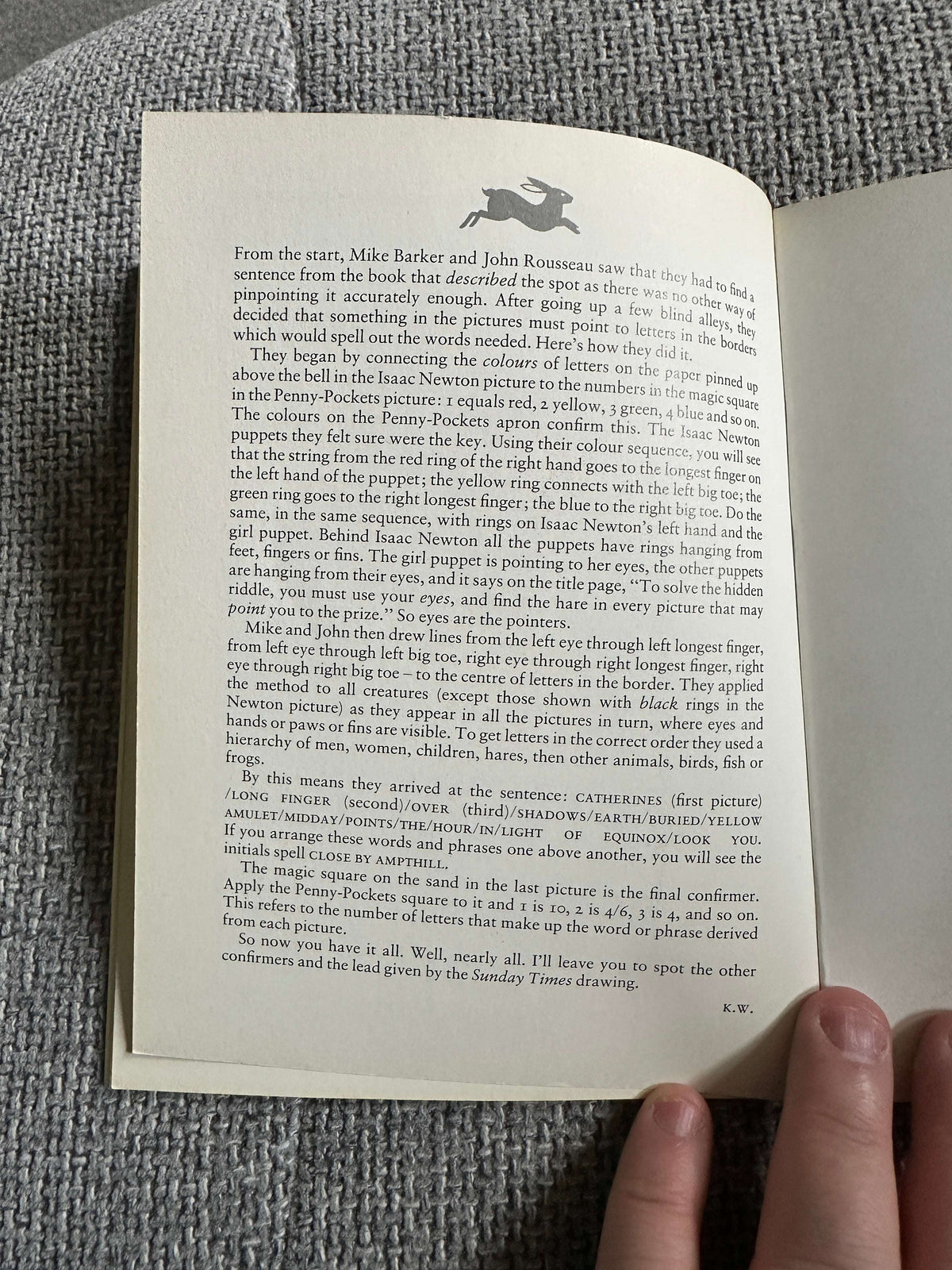 1982 Masquerade The Answer To The Riddle Book & Newspaper article - Kit Williams (Jonathan Cape)
