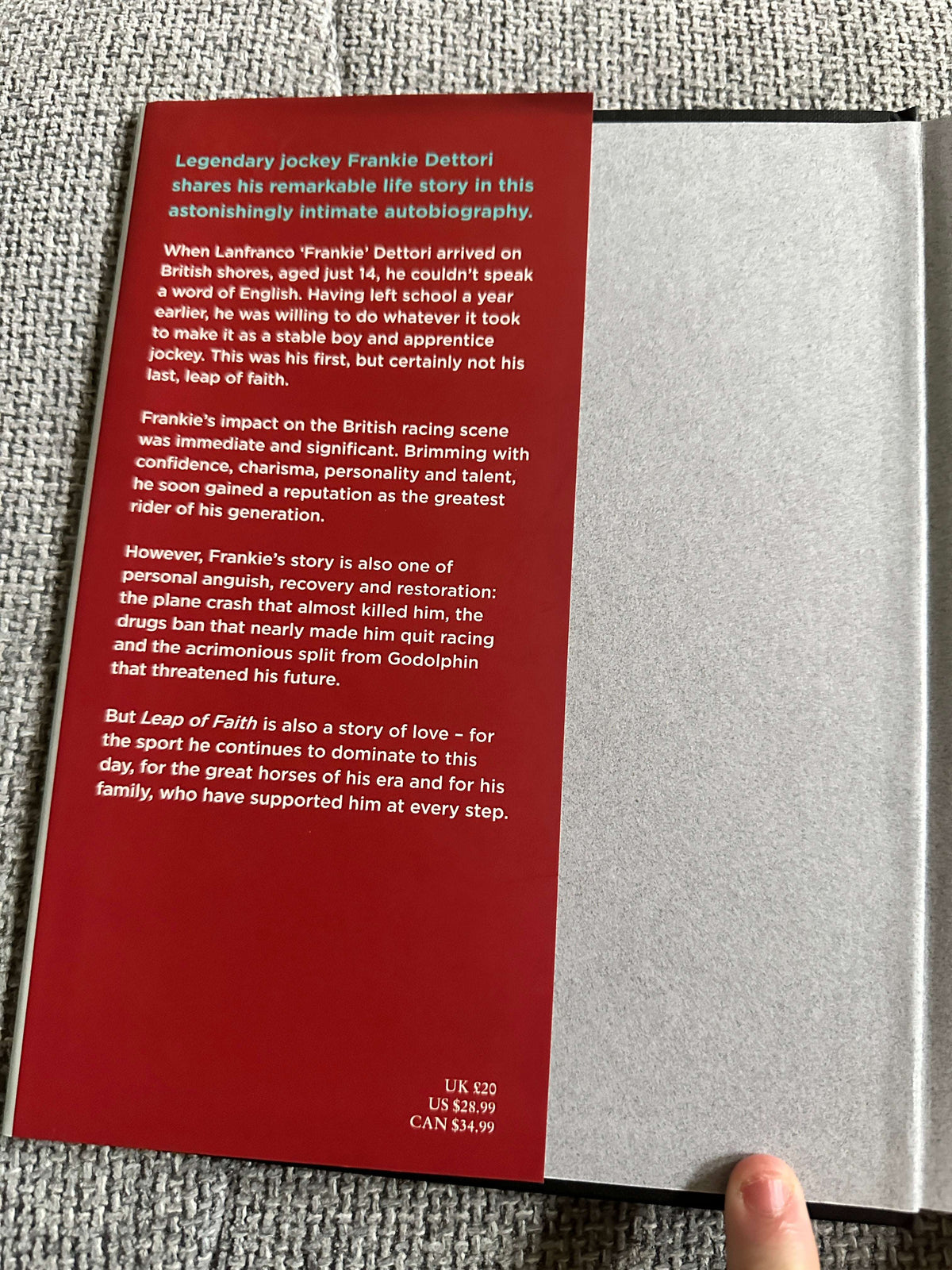 2021*1st* Leap Of Faith Frankie Dettori (Edited Boris Starling) HarperCollins