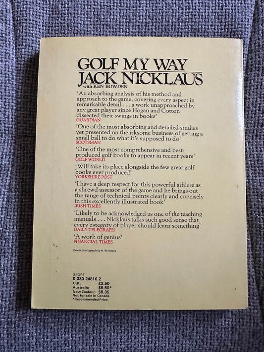 1976 Golf My Way - Jack Nicklaus (Jim McQueen Illust) Pan Books - Honeyburn Books (UK)