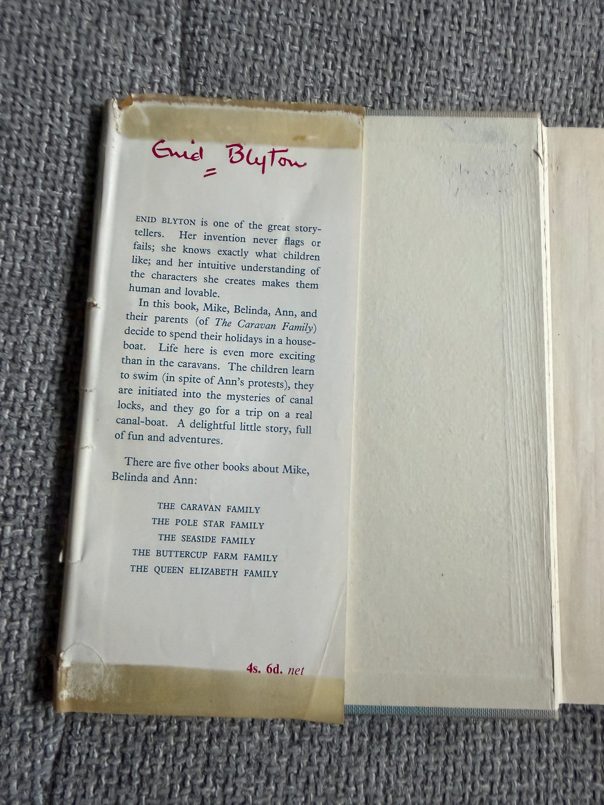 1953 The Saucy Jane Family - Enid Blyton (Ruth Gervis illust) Lutterworth Press - Honeyburn Books (UK)