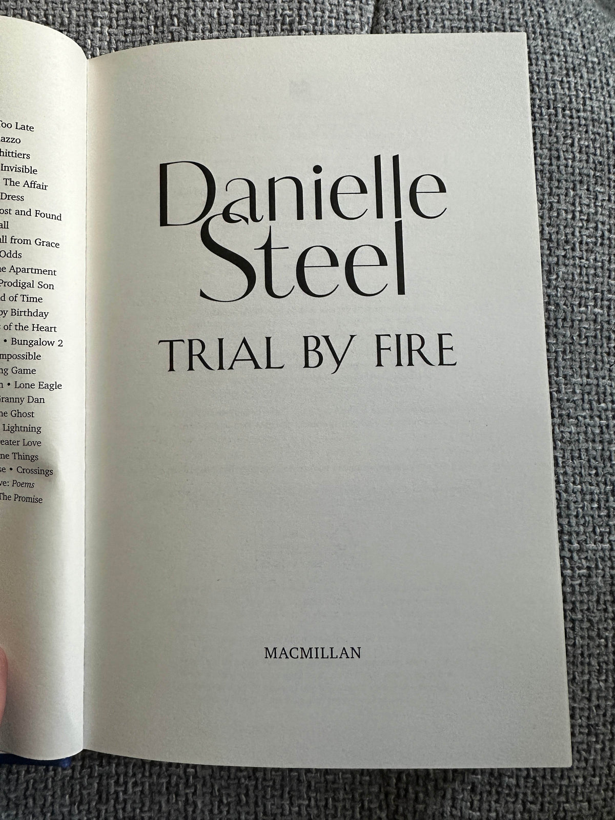 2024 Trial By Fire - Danielle Steel (MacMillan) - Honeyburn Books (UK)
