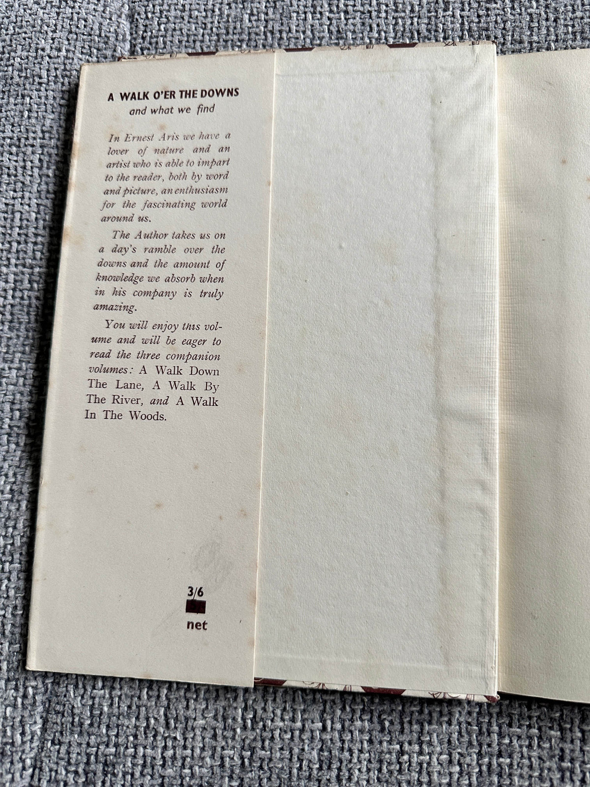 1948*1st* The Ernest Aris Nature Series: A Walk O’er The Downs (The Fountain Press) - Honeyburn Books (UK)