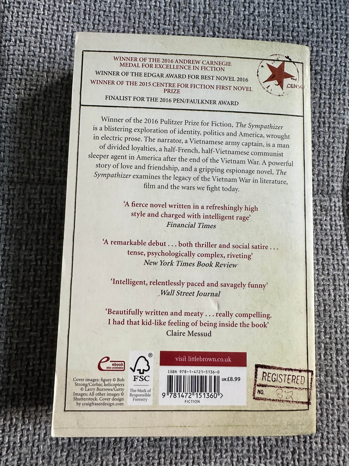 2016 The Sympathizer - Viet Thanh Nguyen (Corsair Publisher) - Honeyburn Books (UK)
