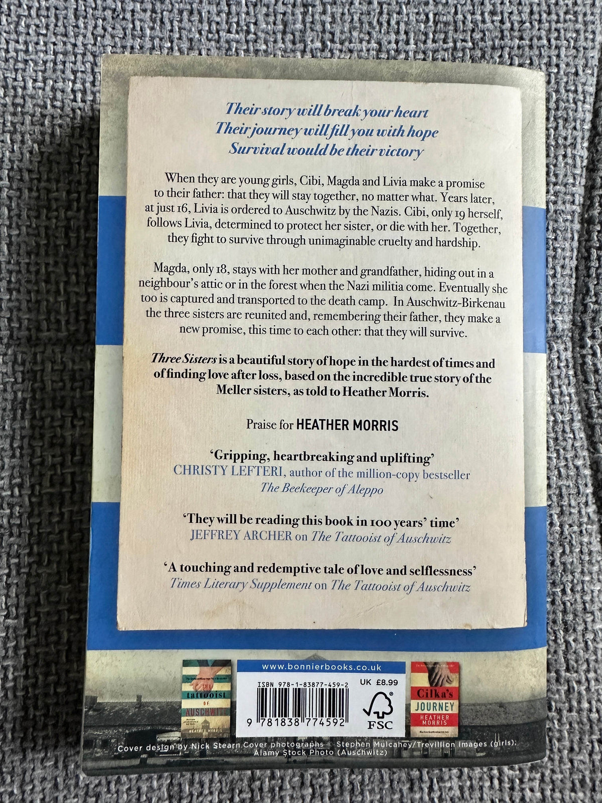 2021 Three Sisters - Heather Morris (Zaffre Publisher) - Honeyburn Books (UK)
