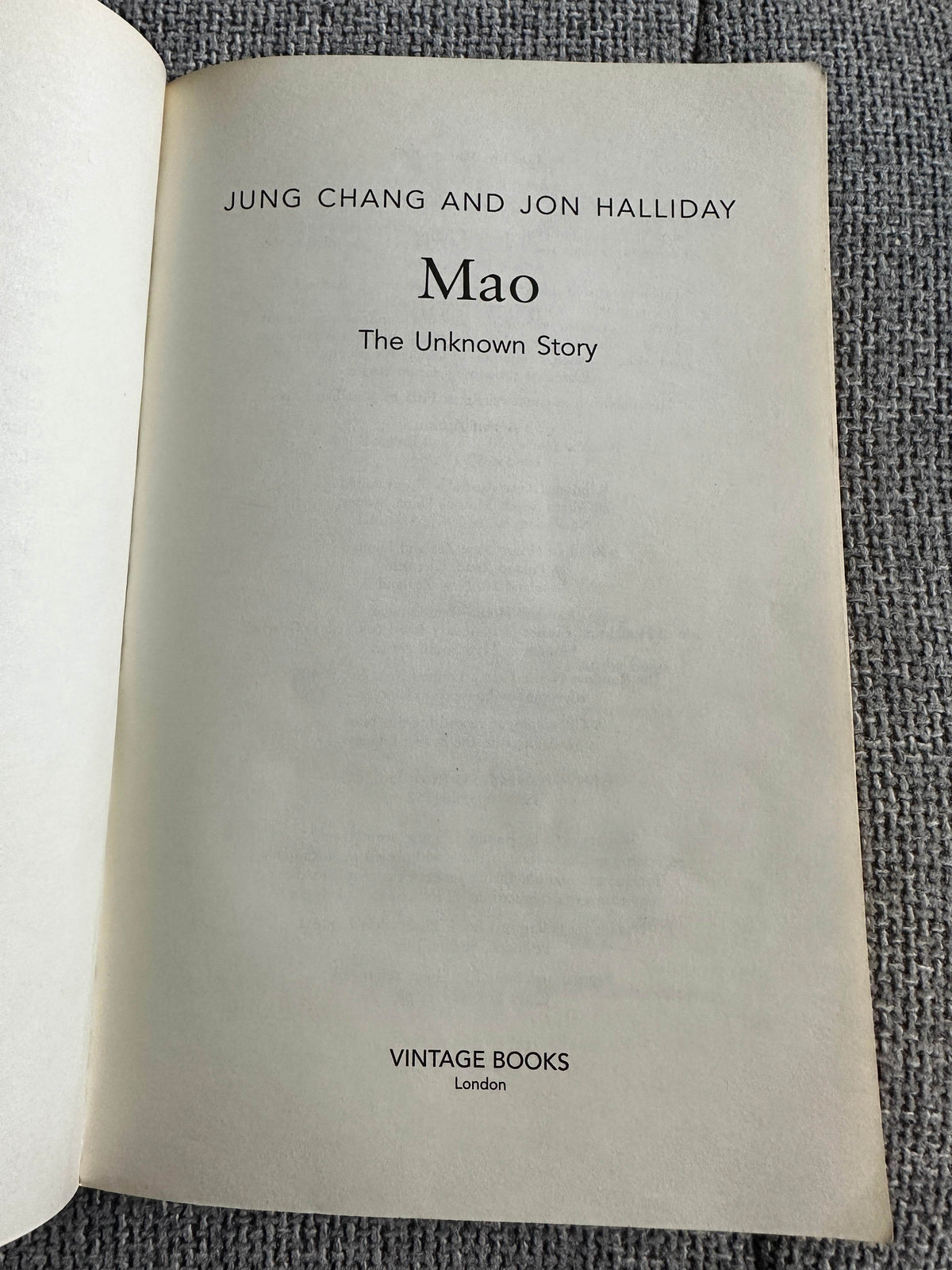 2006 Mao: The Unknown Story - Jung Chang & Jon Halliday (Vintage Books) - Honeyburn Books (UK)