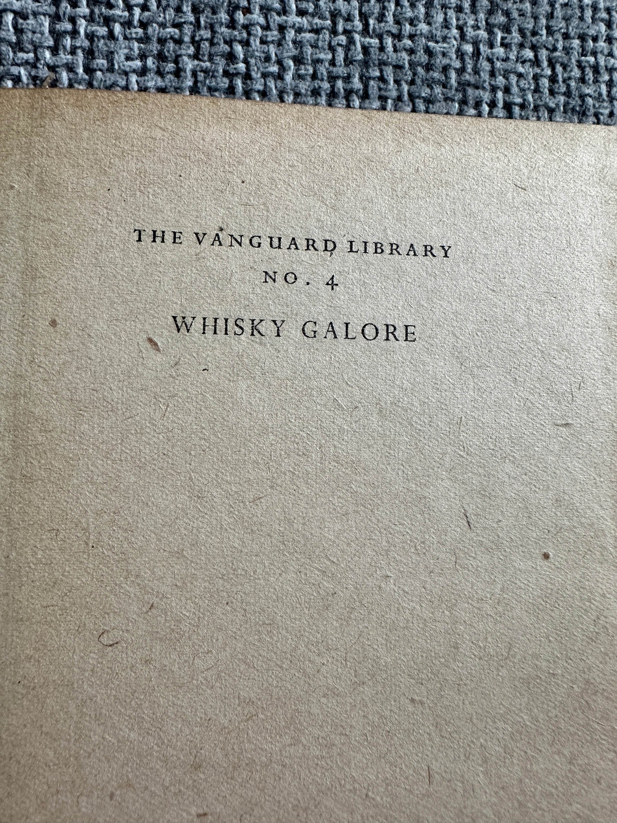 1952 Whisky Galore (Vanguard Library) Compton Mackenzie (Vanguard Library) - Honeyburn Books (UK)