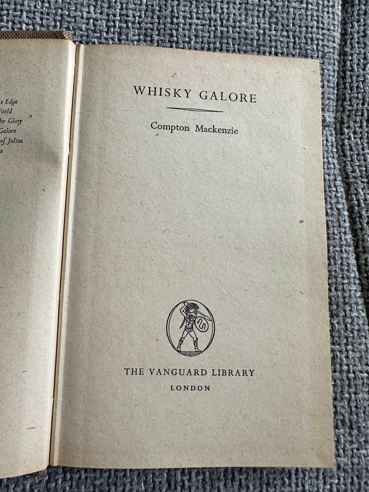 1952 Whisky Galore (Vanguard Library) Compton Mackenzie (Vanguard Library) - Honeyburn Books (UK)