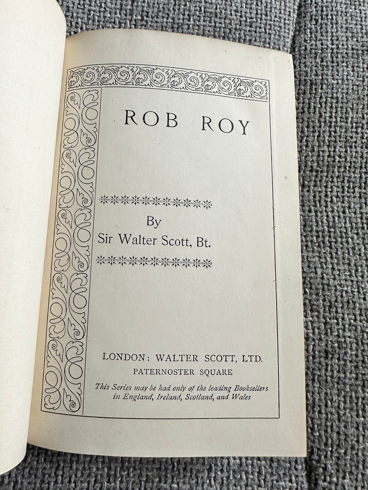 1910c Rob Roy - Walter Scott(Walter Scott Publishers) - Honeyburn Books (UK)
