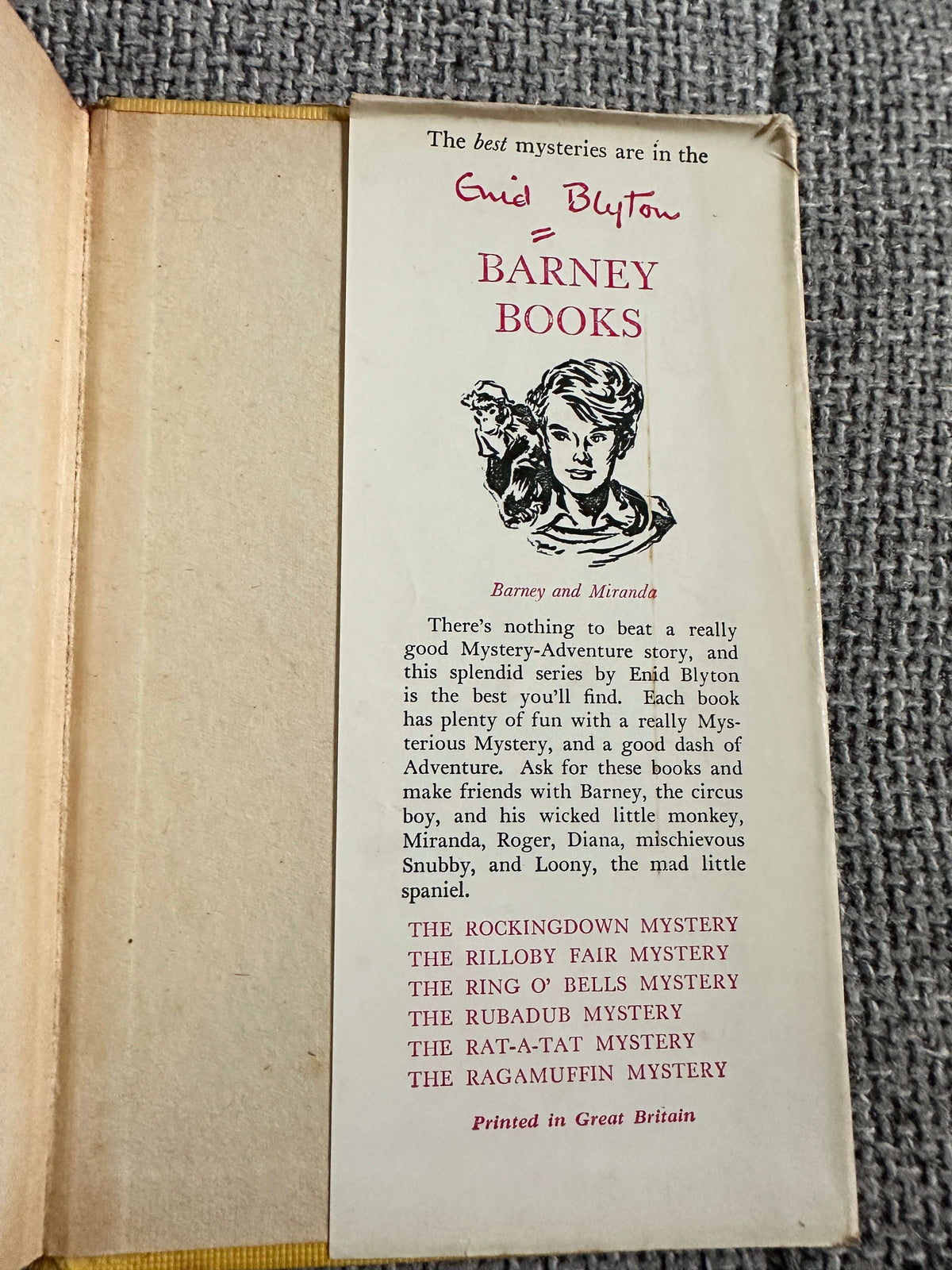 1959 Mystery Stories (The Secret of Cliff Castle / Smuggler Ben) Enid Blyton (Hilda McGavin cover, George Brook, G. W. Backhouse Illust) Collins