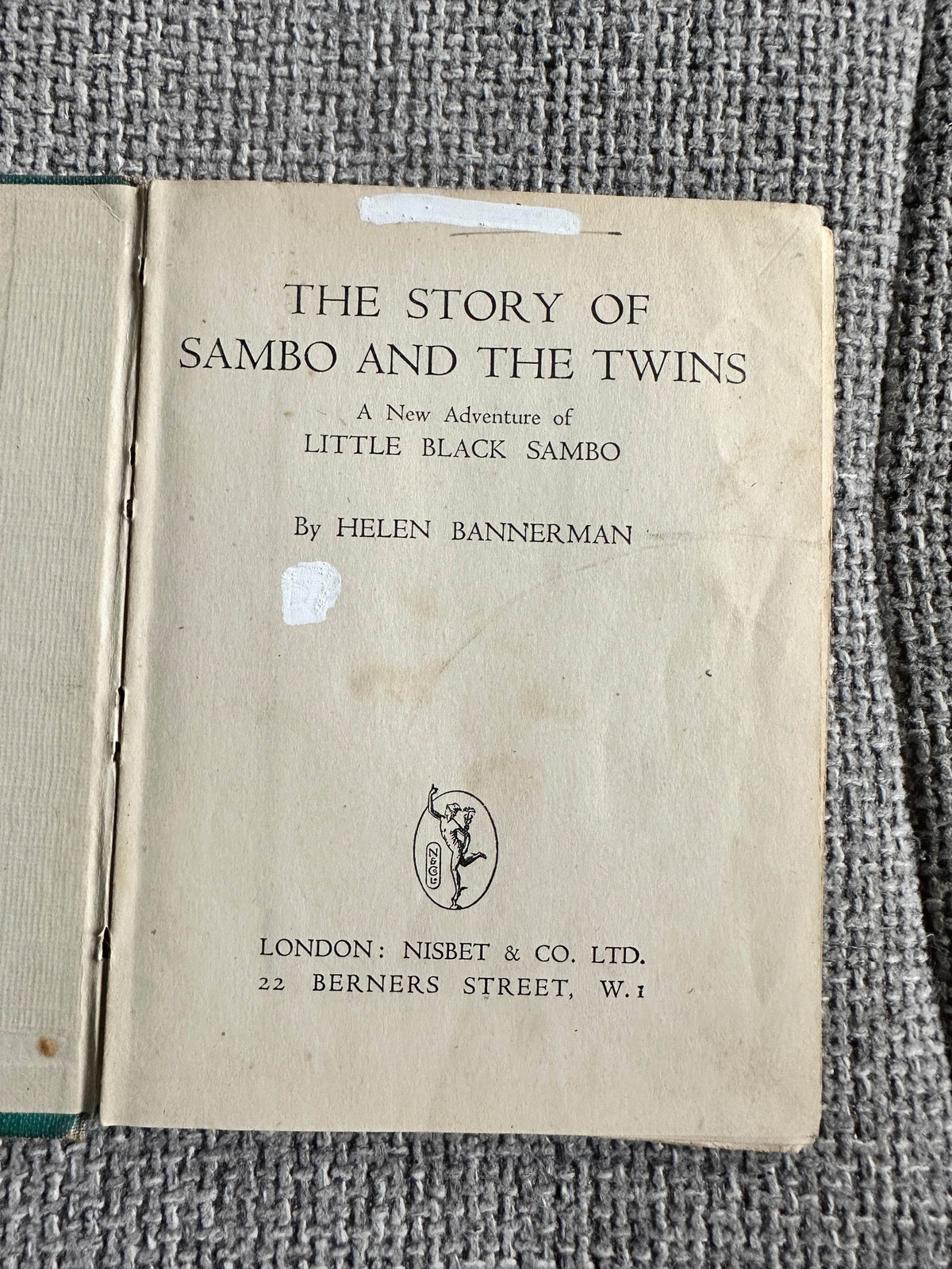 1940’s The Story Of Sambo & The Twins - Helen Bannerman (Nisbet & Co Ltd) - Honeyburn Books (UK)
