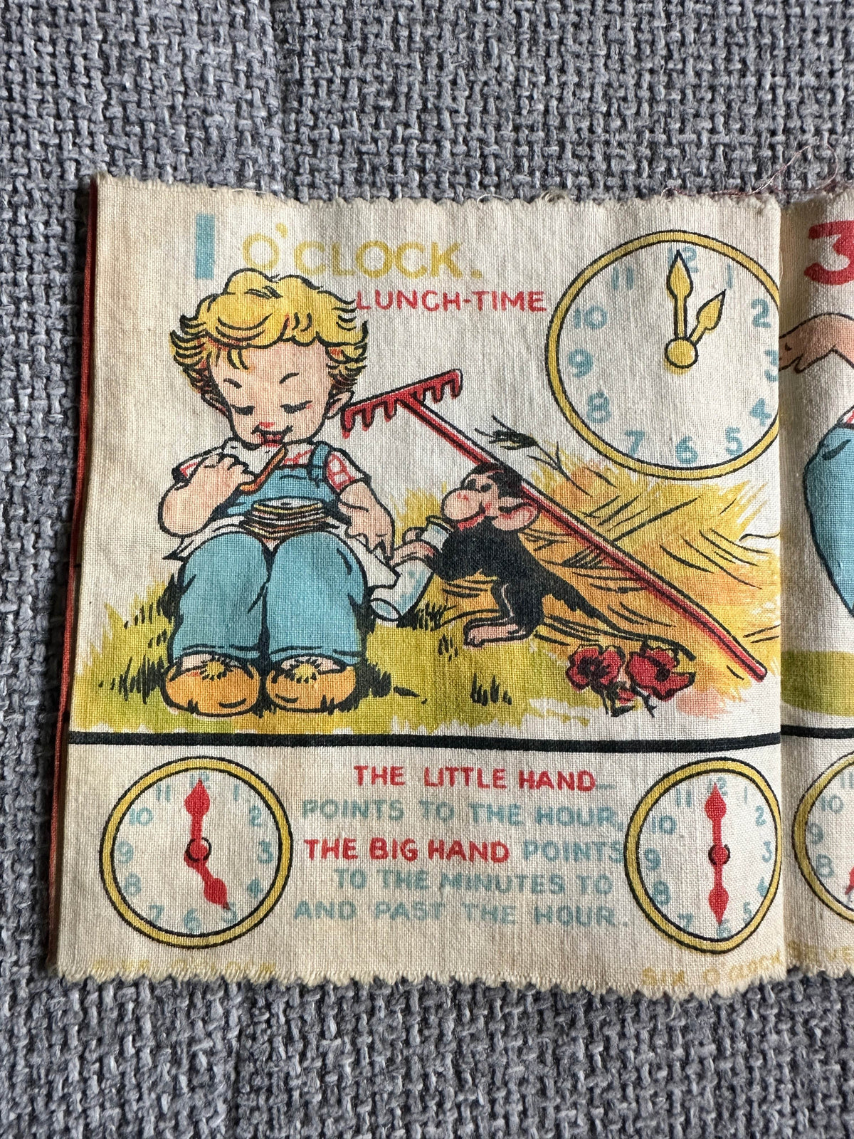 1940’s Toddles Tells The Time (Rag Book) Iris Watson (Toddles Press Production) - Honeyburn Books (UK)
