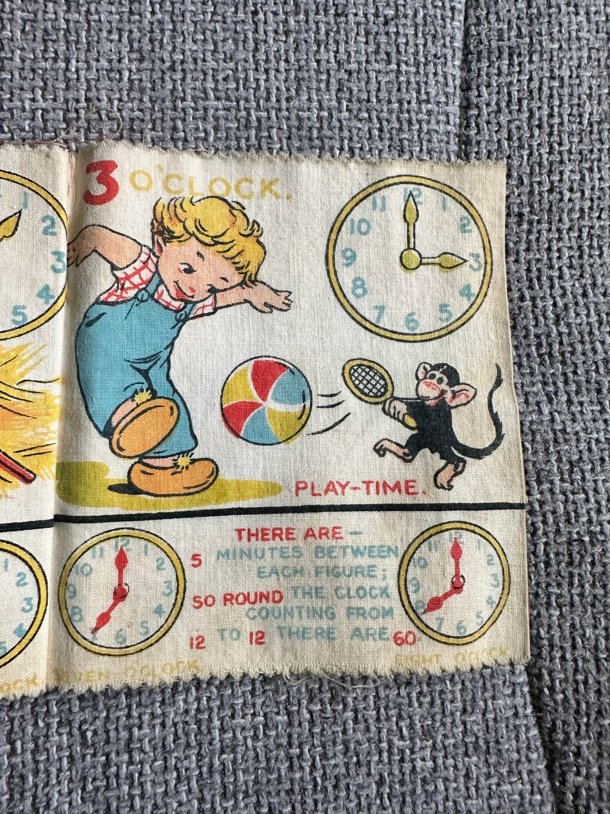 1940’s Toddles Tells The Time (Rag Book) Iris Watson (Toddles Press Production) - Honeyburn Books (UK)