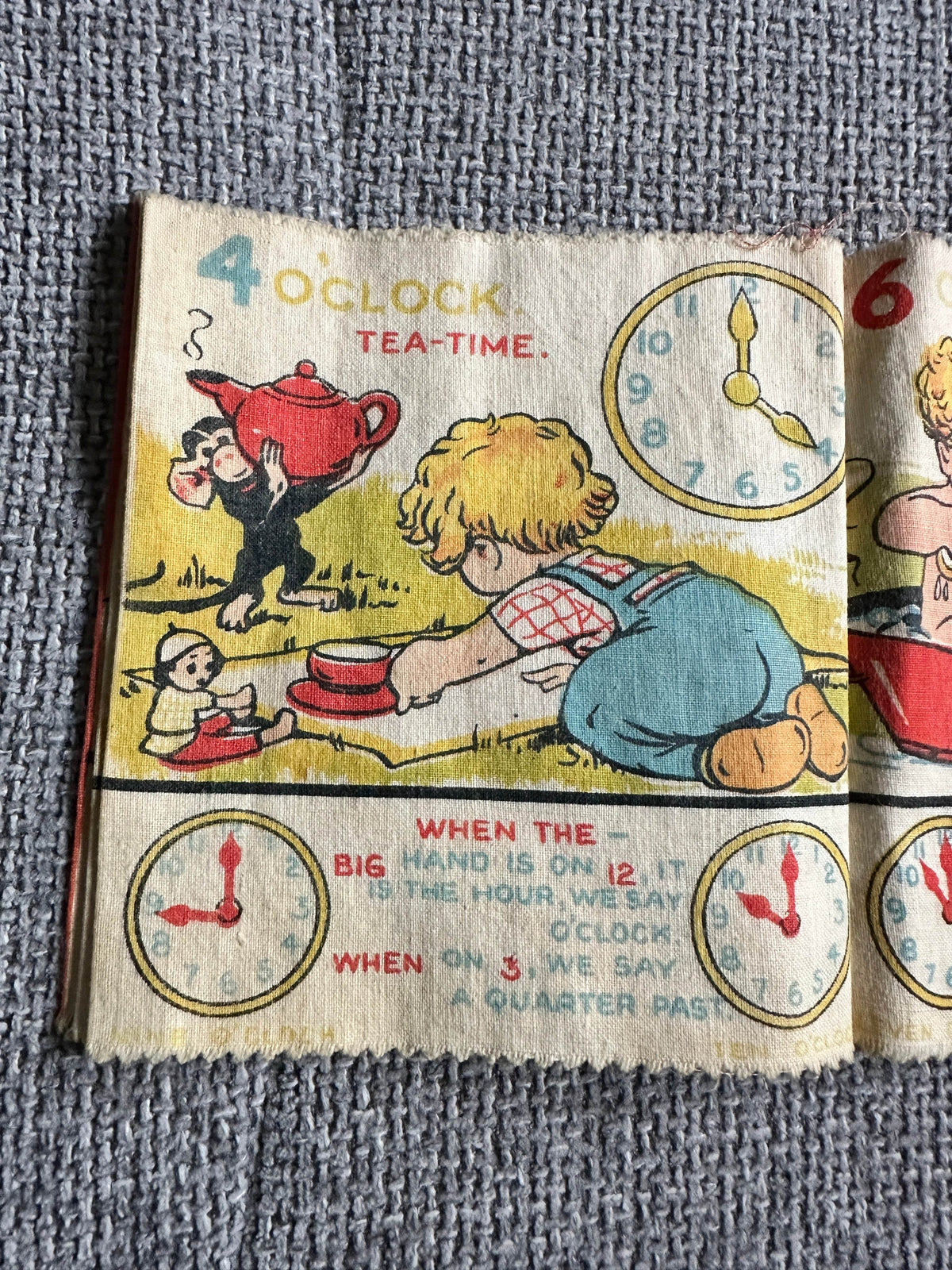 1940’s Toddles Tells The Time (Rag Book) Iris Watson (Toddles Press Production) - Honeyburn Books (UK)