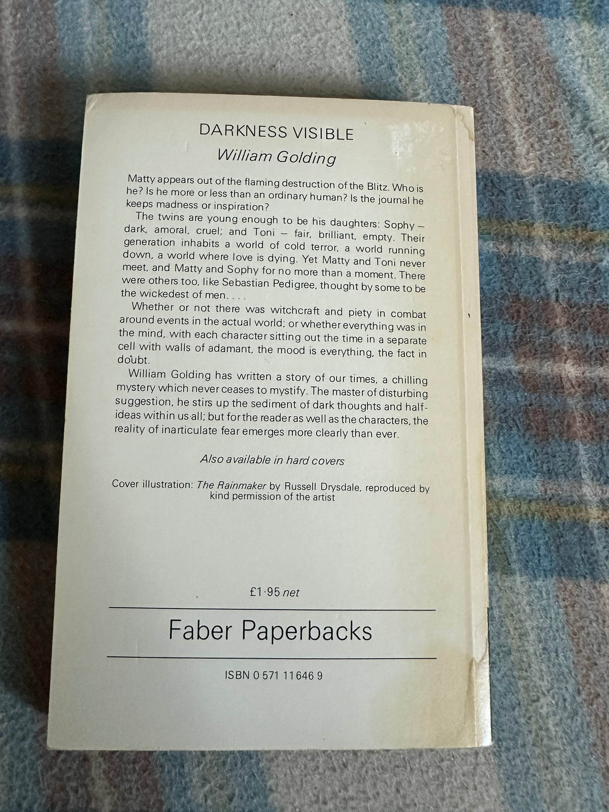 1981 Darkness Visible - William Golding(Faber & Faber) - Honeyburn Books (UK)