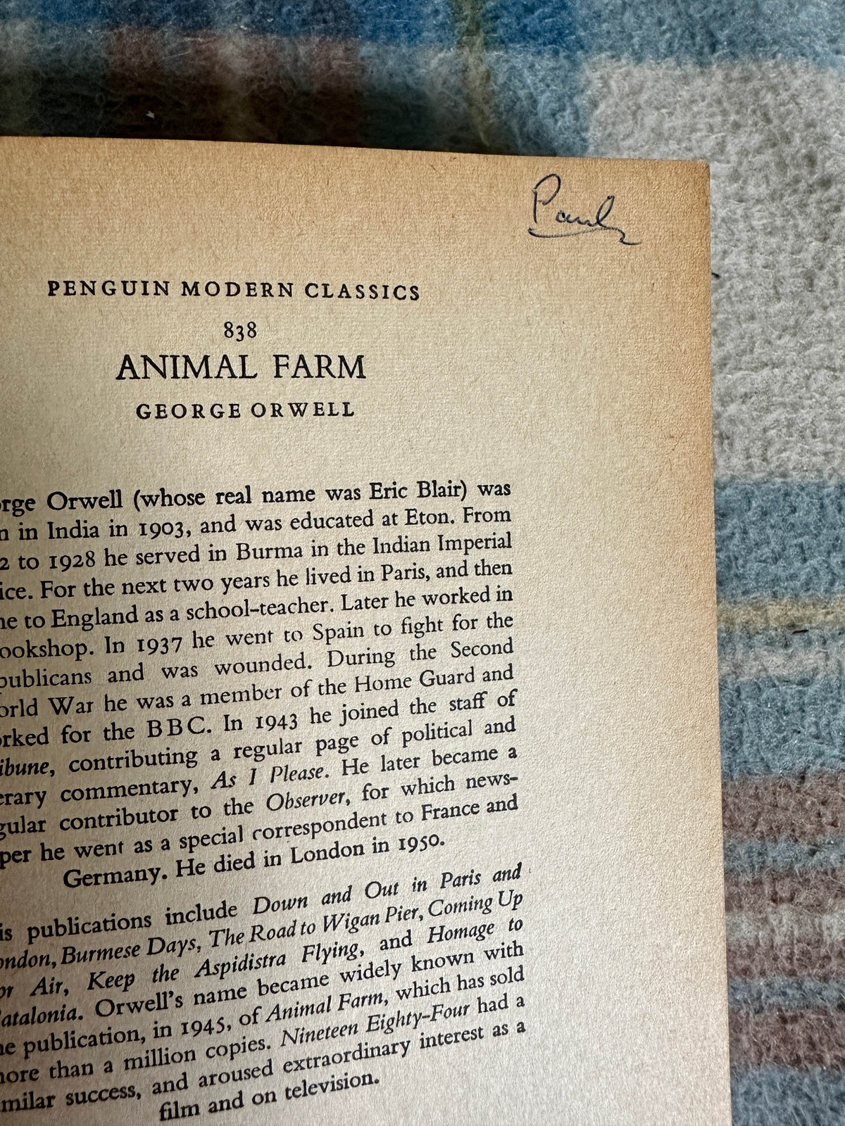 1966-68 Animal Farm - George Orwell(Penguin) - Honeyburn Books (UK)