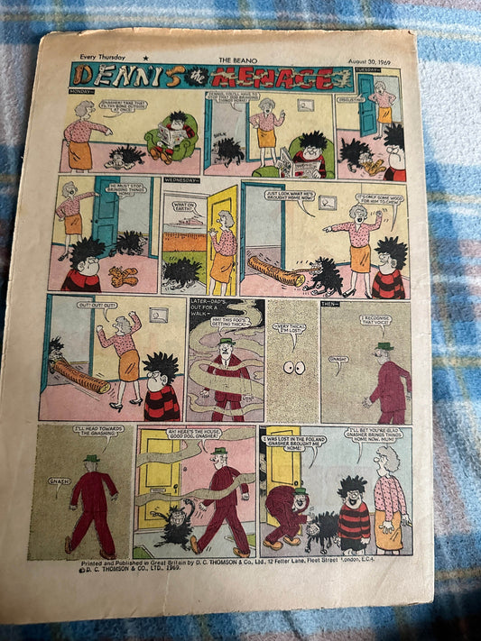 1969 August(No1415) The Beano Comic(D. C. Thomson) - Honeyburn Books (UK)
