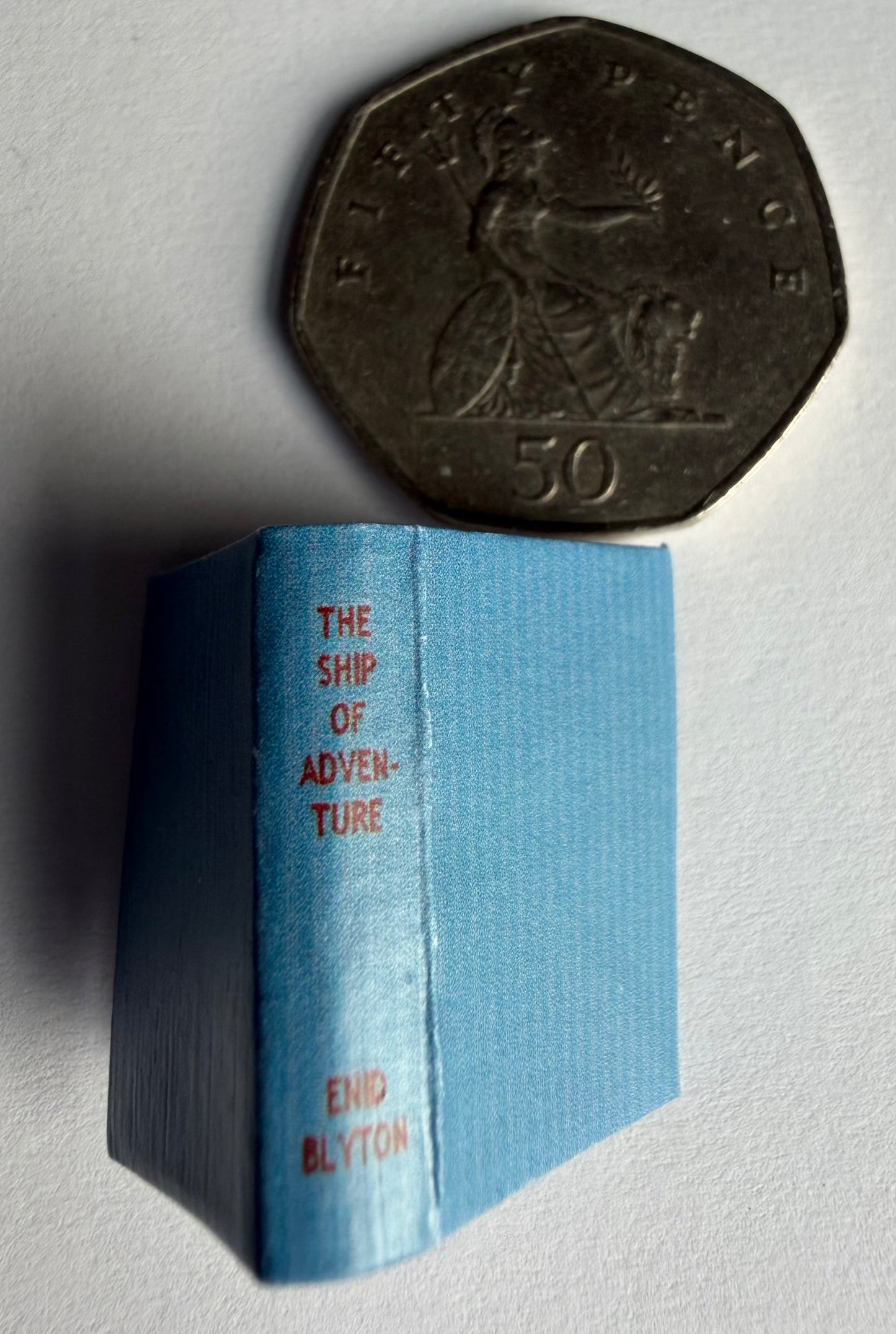 The Ship Of Adventure 1:12 scale 2x3mm Opening Books detachable dust jacket. Text & illustration Not Full Books.