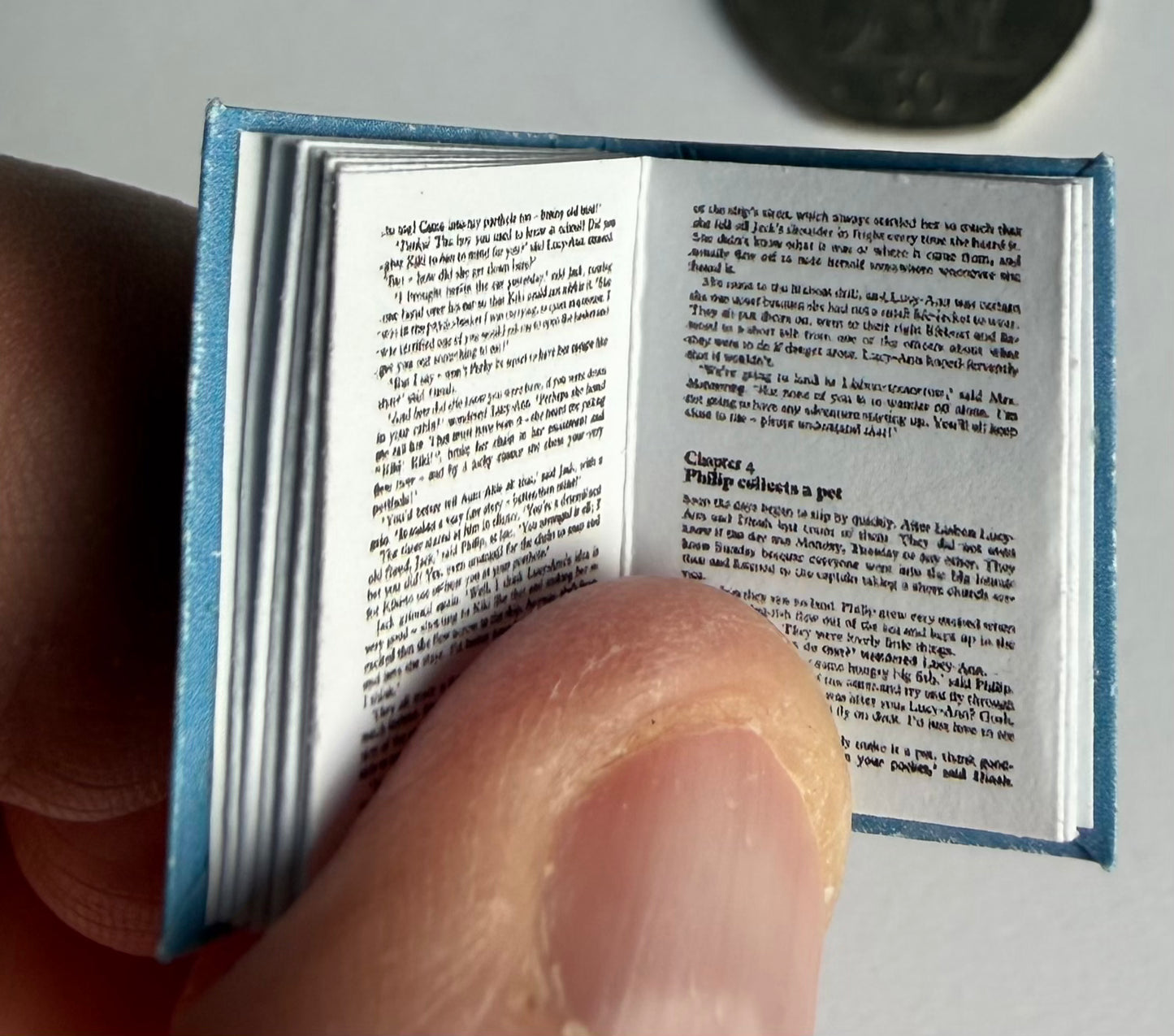 The Ship Of Adventure 1:12 scale 2x3mm Opening Books detachable dust jacket. Text & illustration Not Full Books.