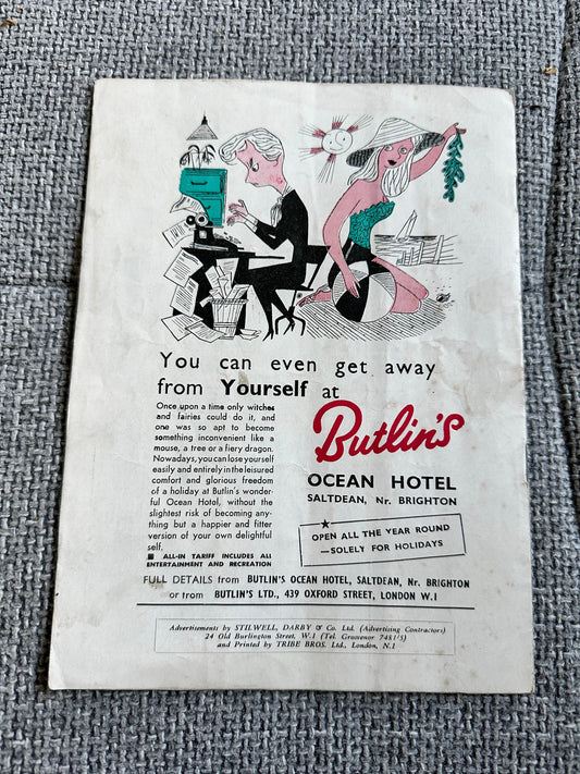 1954 London Palladium Programme - Honeyburn Books (UK)