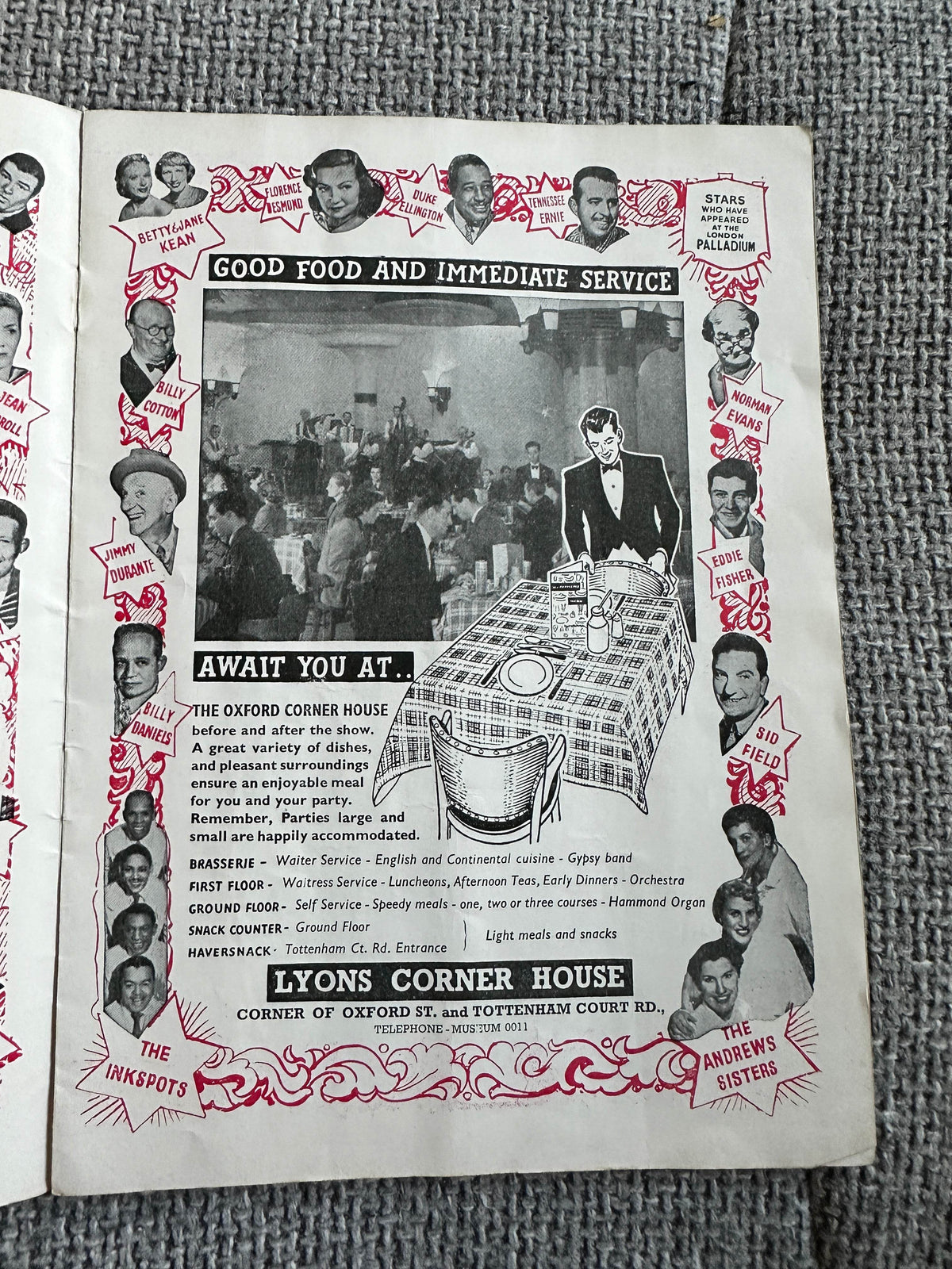 1954 London Palladium Programme - Honeyburn Books (UK)