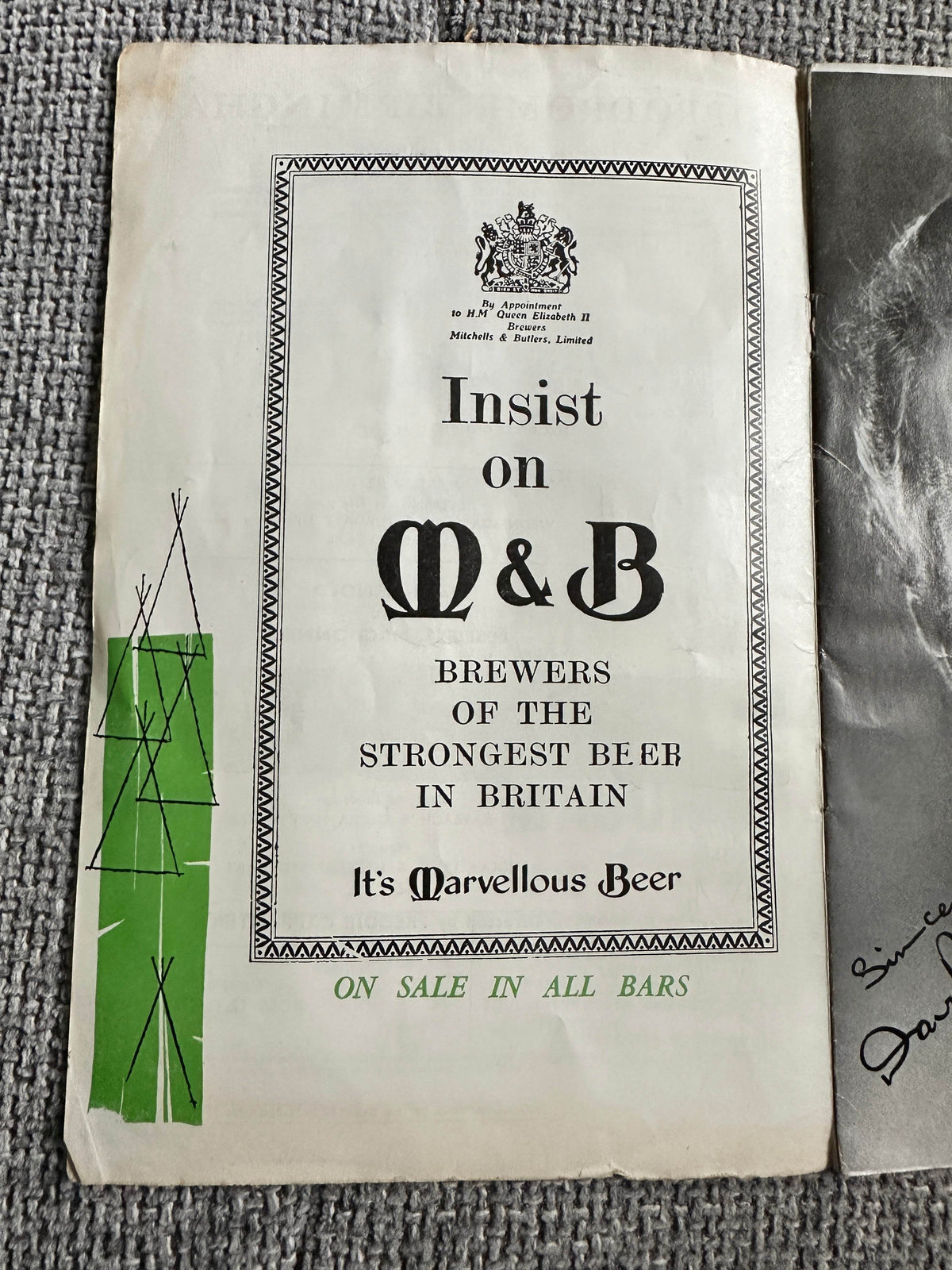 1961*Signed* Rose Marie Programme David Whitfield Signed. Hippodrome Birmingham - Honeyburn Books (UK)