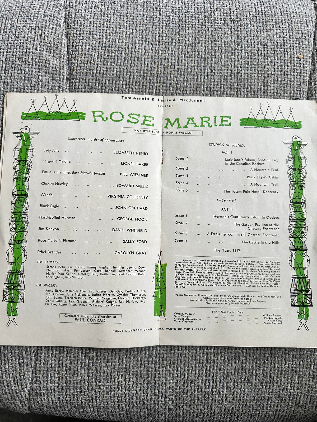 1961*Signed* Rose Marie Programme David Whitfield Signed. Hippodrome Birmingham - Honeyburn Books (UK)