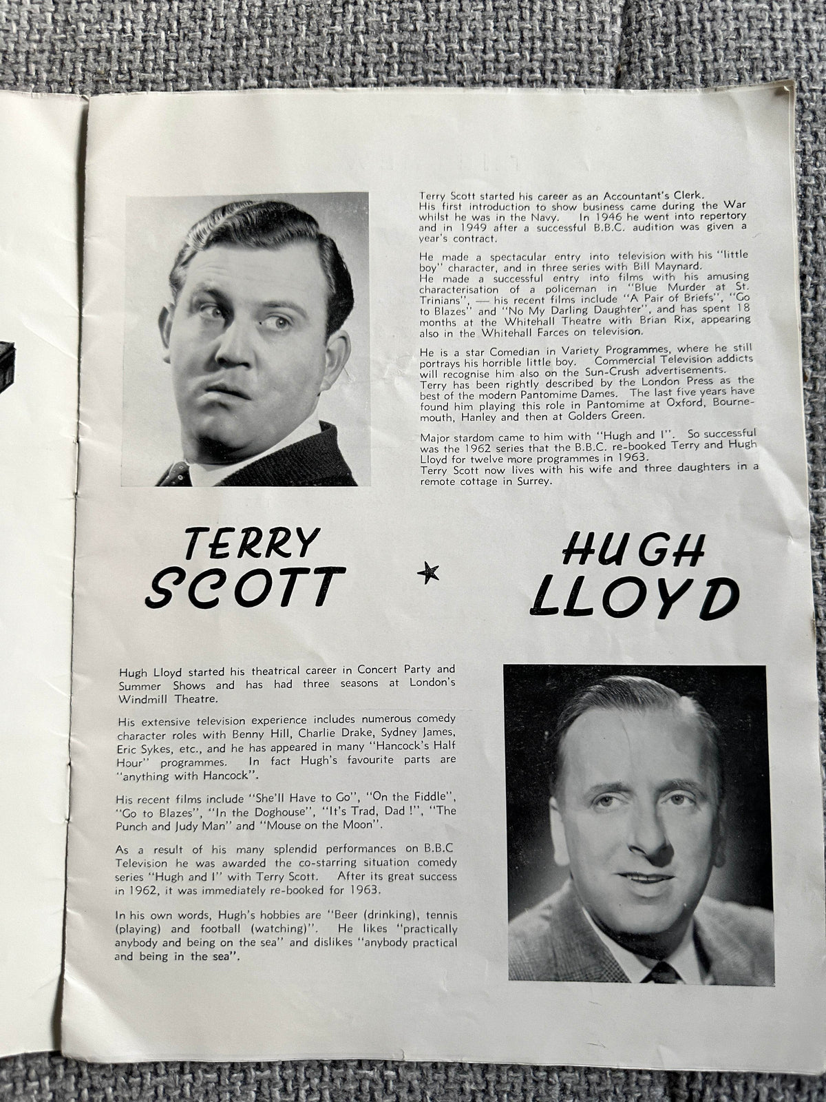 1950’s Let’s Make A Night Of It (Theatre Programme) Terry Scott & Hugh Lloyd (Weston-Super-Mare) - Honeyburn Books (UK)