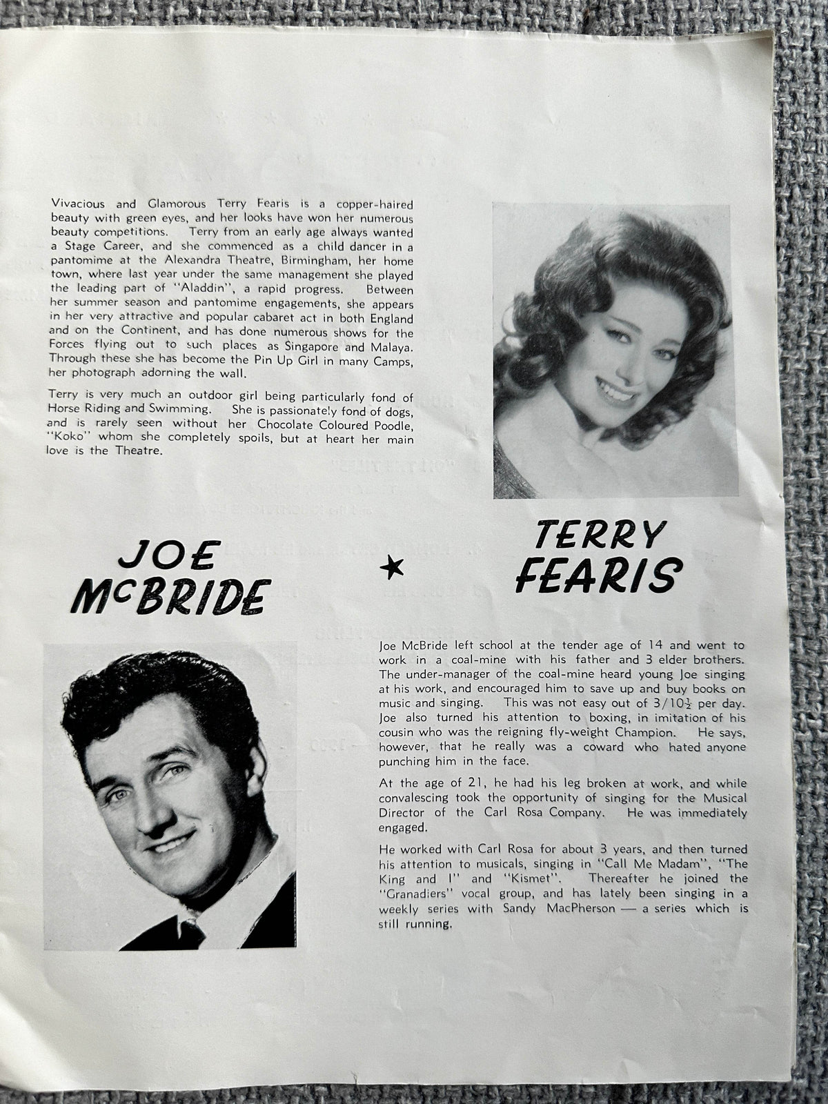 1950’s Let’s Make A Night Of It (Theatre Programme) Terry Scott & Hugh Lloyd (Weston-Super-Mare) - Honeyburn Books (UK)