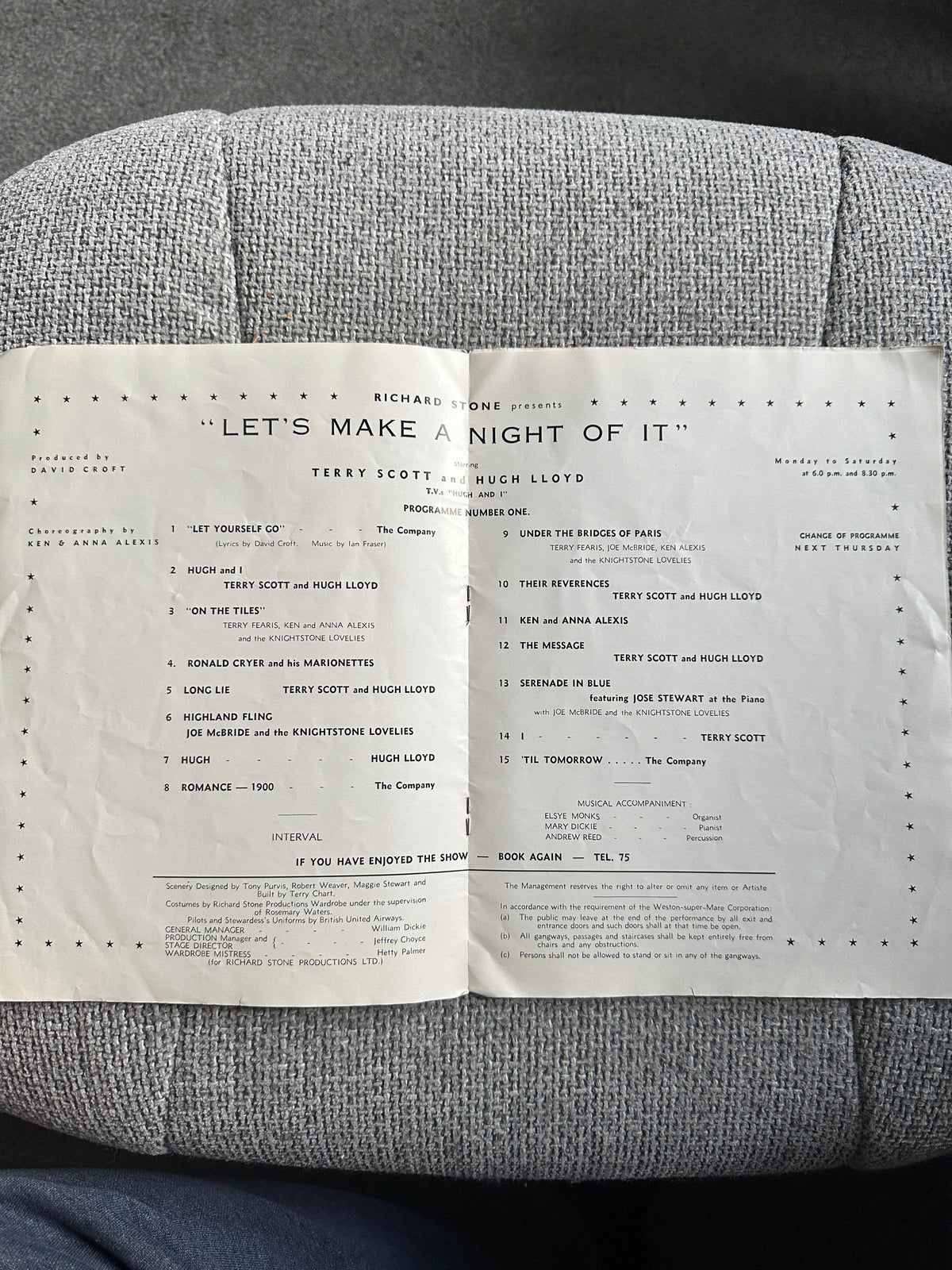 1950’s Let’s Make A Night Of It (Theatre Programme) Terry Scott & Hugh Lloyd (Weston-Super-Mare) - Honeyburn Books (UK)