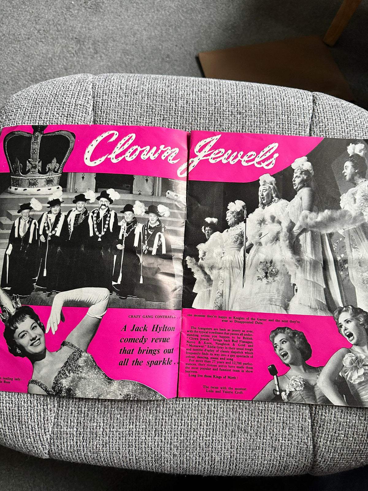1959 Picture Souvenir of Jack Hylton’s Crazy Gang Revue “Clown Jewels” Victoria Palace Theatre - Honeyburn Books (UK)