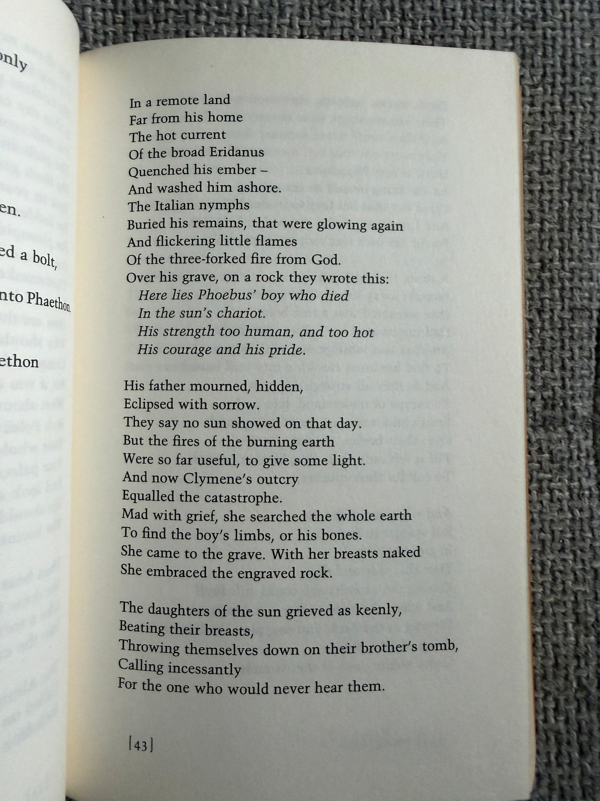 1997 Tales From Ovid Ted Hughes Faber & Faber - Honeyburn Books (UK)