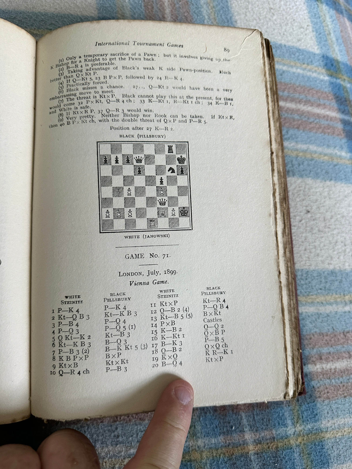 1922*1st* Pillsbury’s Chess Career - P. W. Sergeant & W. H. Watts(Printing Craft Ltd) - Honeyburn Books (UK)