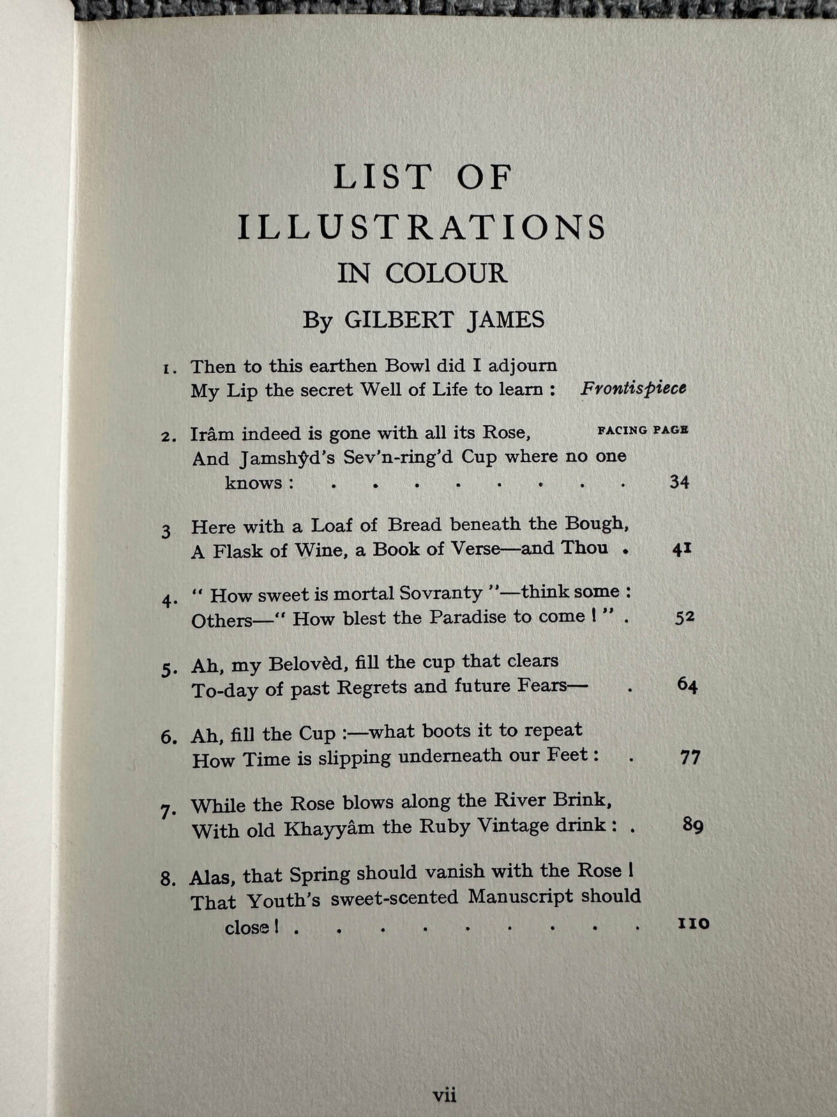 1967 Rubáiyát Of Omar Khayyám - Edward Fitzgerald with intro & notes by Reynold Alleyne Nicholson Litt.D (illustrated Gilbert James) A & C Black Ltd - Honeyburn Books (UK)