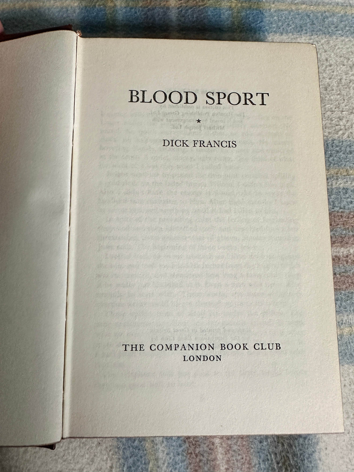 1967*1st* Blood Sport - Dick Francis (Companion Book Club Deluxe Edition) - Honeyburn Books (UK)