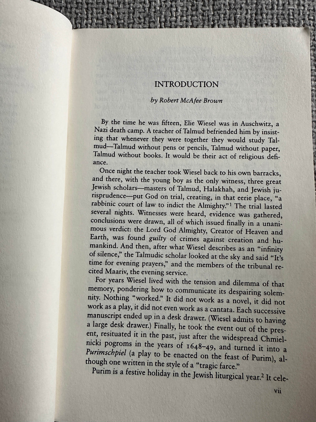 1995 The Trial Of God - Elie Wiesel (Schocken Books, New York) - Honeyburn Books (UK)