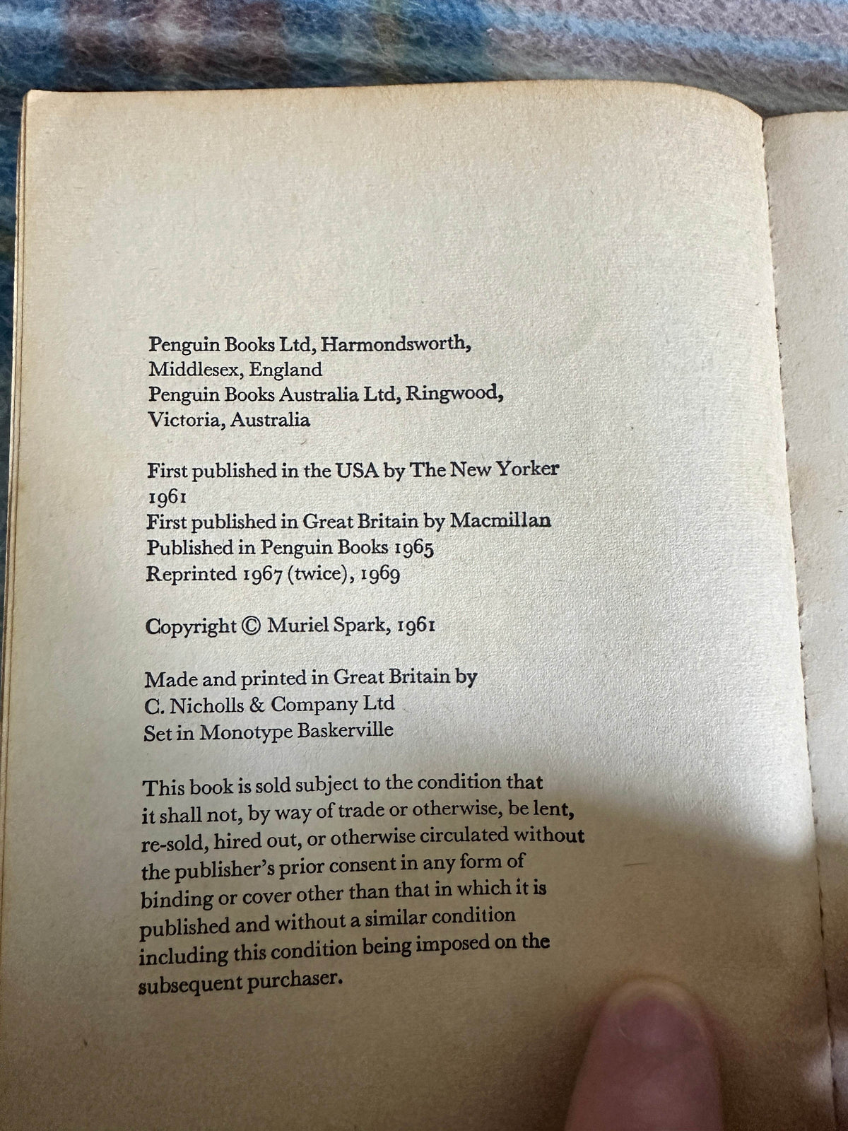 1969 The Prime of Miss Jean Brodie - Muriel Spark(Penguin) - Honeyburn Books (UK)