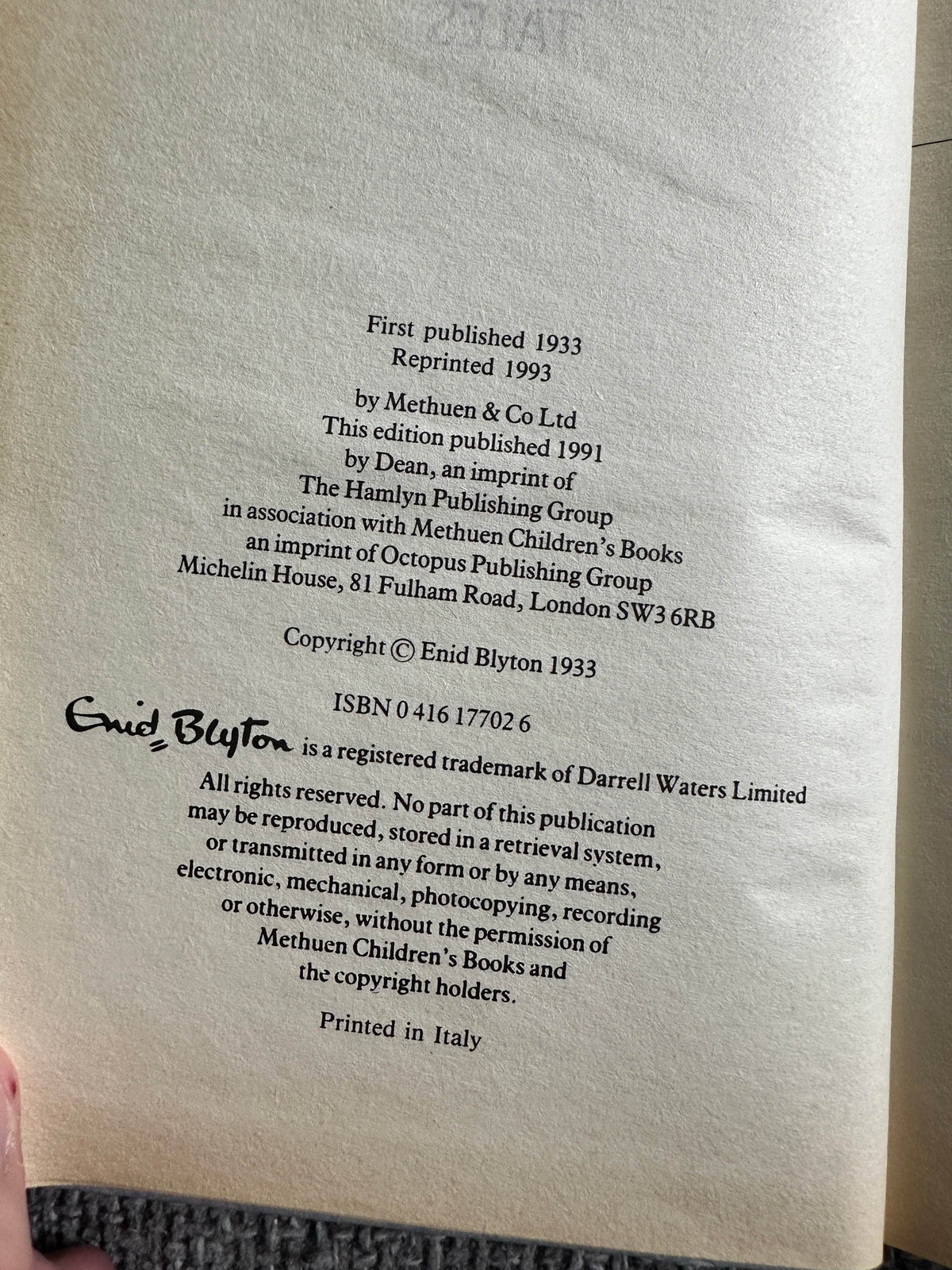1993 Five Minute Tales - Enid Blyton (Dean & Son) - Honeyburn Books (UK)