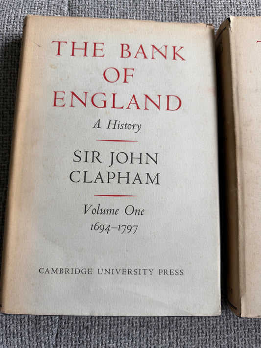 1958 The Bank Of England A History (2xVols) Sir John Clapham (Vol 1 1694-1797) (Vol 2 1797-1914) Cambridge University Press - Honeyburn Books (UK)