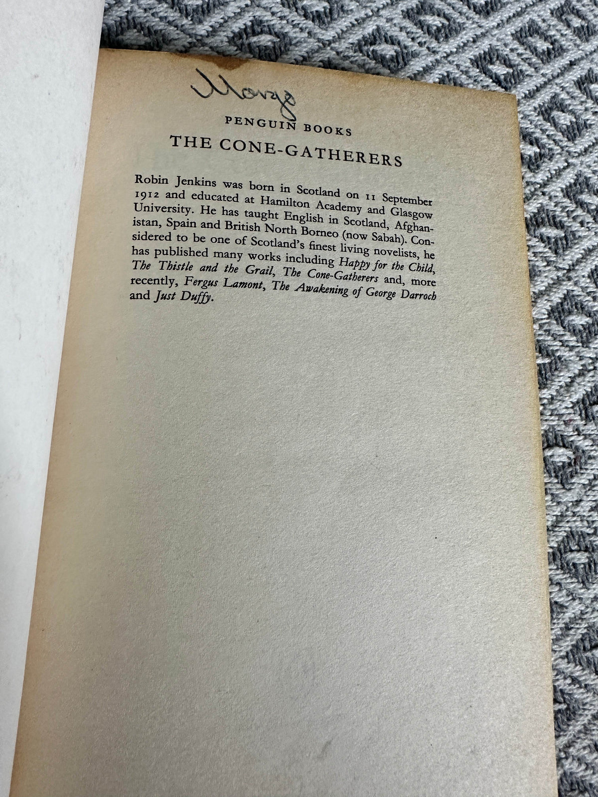 1983 The Cone-Gatherers - Robin Jenkins (Penguin) - Honeyburn Books (UK)
