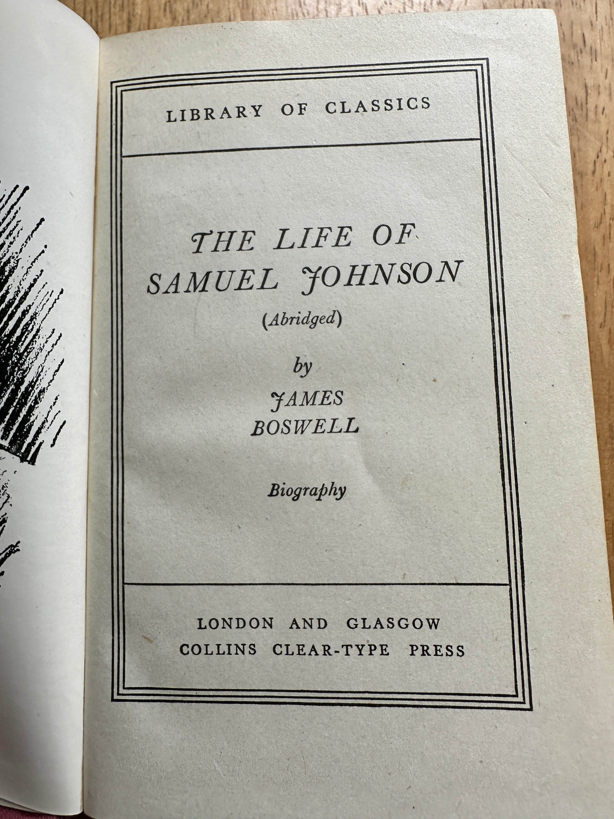 1953 The Life Of Samuel Johnson by James Boswell(Collins Pocket Classic) - Honeyburn Books (UK)
