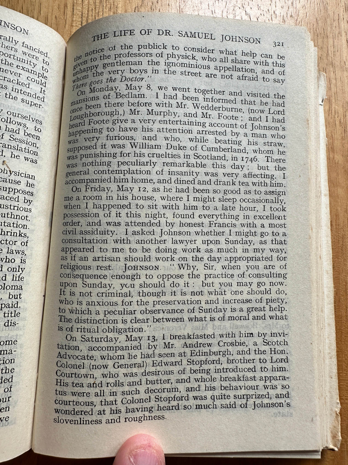 1953 The Life Of Samuel Johnson by James Boswell(Collins Pocket Classic) - Honeyburn Books (UK)