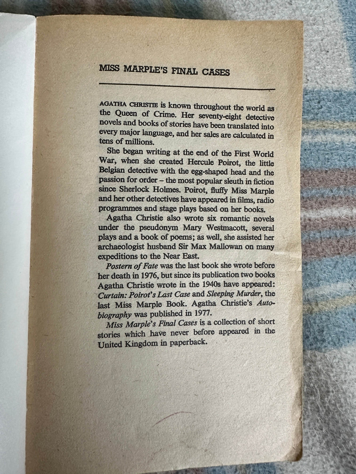 1981 Miss Marple’s Final Cases - Agatha Christie(Fontana) - Honeyburn Books (UK)