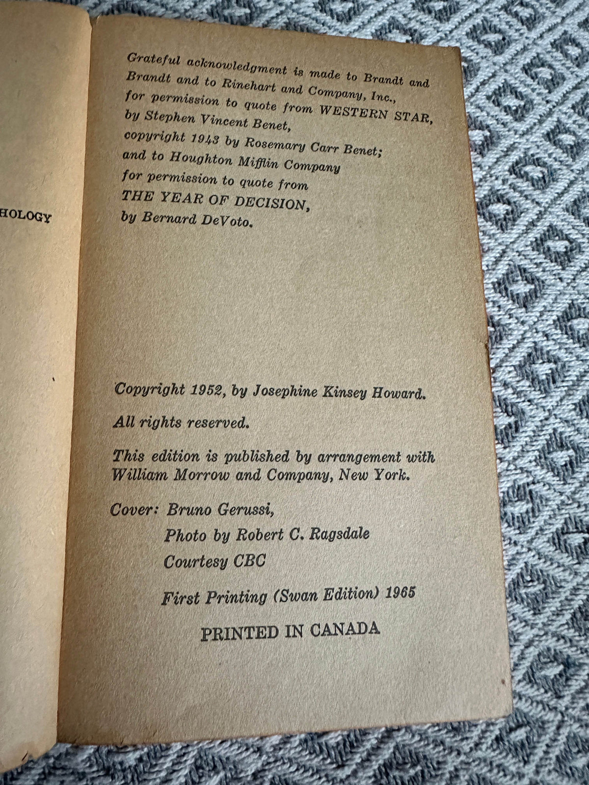 1965 Strange Empire(The Louis Riel Story) - Joseph Kinsey Howard(Swan Publishers) - Honeyburn Books (UK)