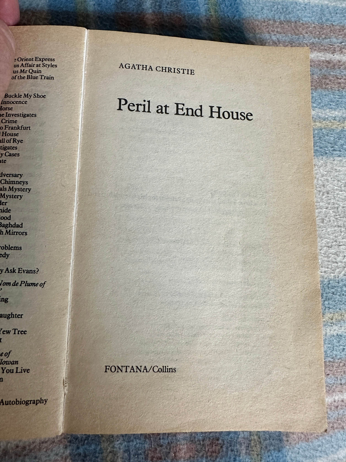 1989 Peril At End House - Agatha Christie(Fontana) - Honeyburn Books (UK)